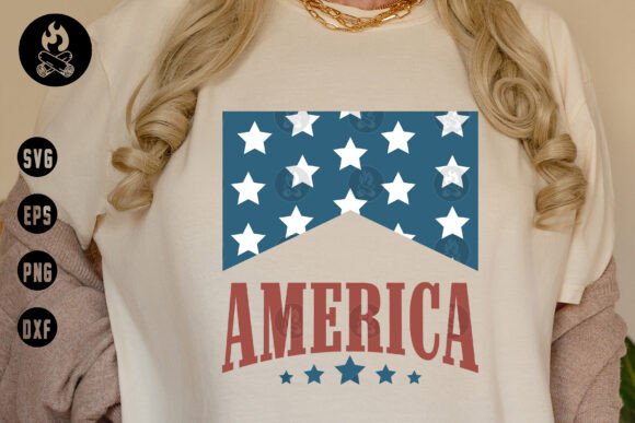 America Banner Stars SVG: Graphics for T-Shirt Designs