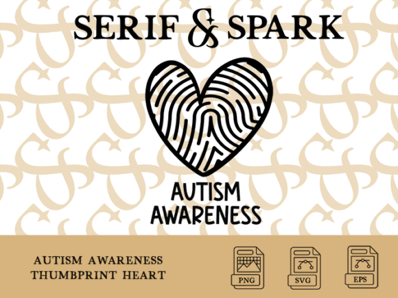 Autism Awareness Thumbprint Heart Graphics & T-Shirt Designs