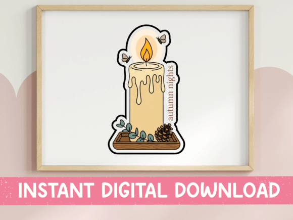 Autumn Nights Candle SVG Graphics for T-Shirt Designs