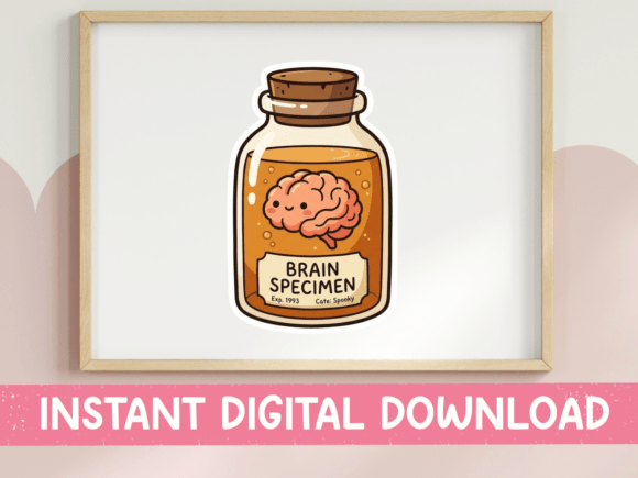 Brain Specimen Jar SVG: Cute Spooky Graphics for T-Shirt Designs