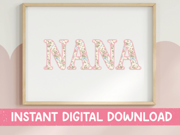 Coquette Rose Bow Nana SVG PNG: Graphics for T-Shirt Designs