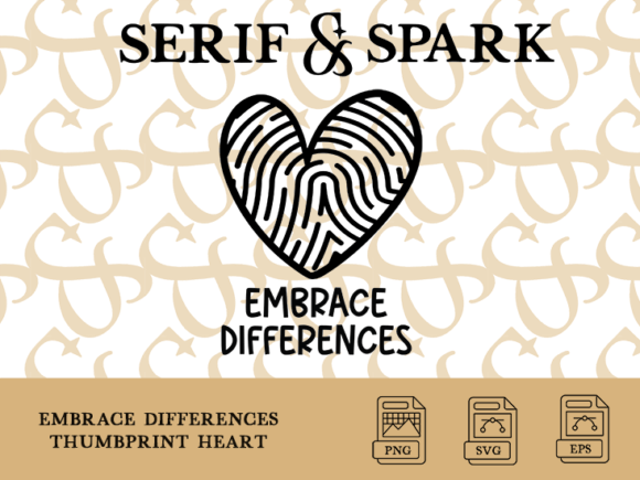 Embrace Differences Thumbprint Autism: Graphics for T-Shirt Designs