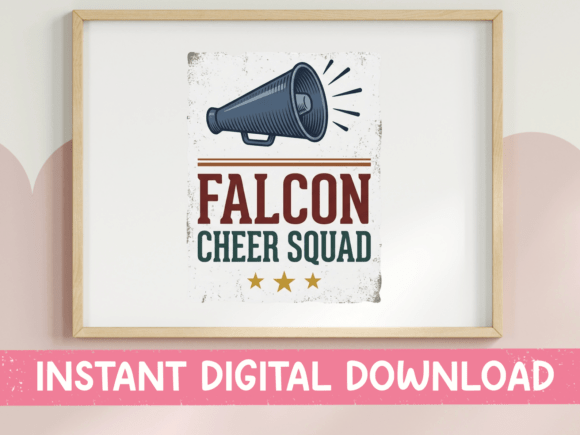 Falcon Cheer Squad Vintage Megaphone: Bold Graphics for T-Shirt Designs