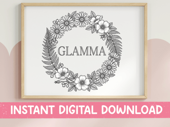 Glamma Wreath Graphics for T-Shirt Designs