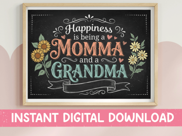 Happiness is Being a Momma Grandma Graphics & T-Shirt Designs