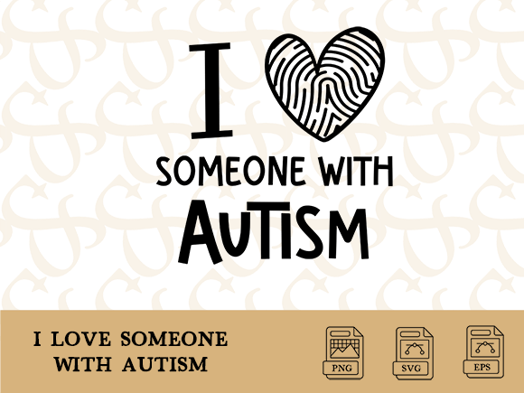 I Love Someone with Autism Thumbprint T-Shirt Graphic
