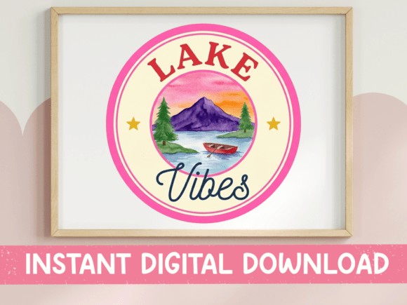 Lake Vibes Badge SVG: Graphics for T-Shirt Designs