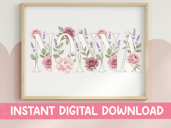Nonna Pastel Floral SVG for Graphics & T-Shirt Designs