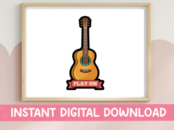 Play on Acoustic Guitar Design for Graphics & Tees