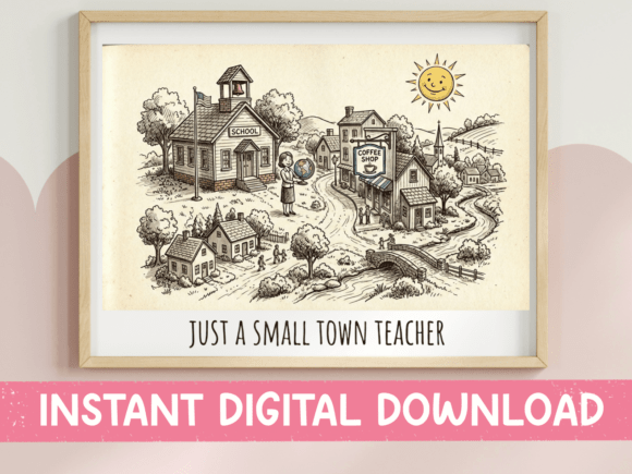 Small Town Teacher Vintage SVG: Graphics & T-Shirt Designs