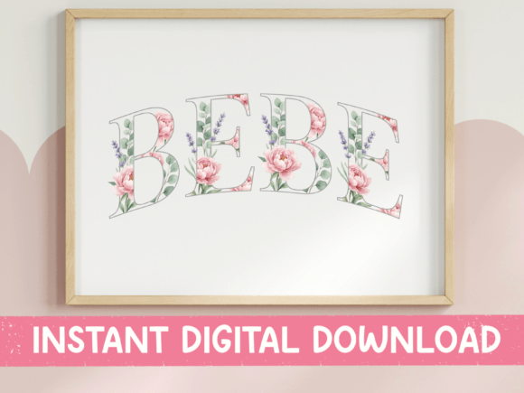 Soft Floral Bebe Arched SVG PNG Graphics for T-Shirt Designs