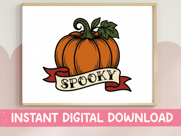 Spooky Pumpkin Tattoo Banner SVG PNG