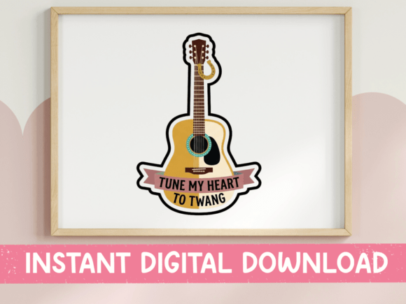 Tune My Heart to Twang: Guitar Graphics for T-Shirt Designs