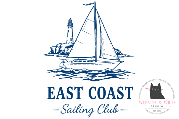 Vintage Sailboat and Lighthouse PNG SVG Graphics for T-Shirt