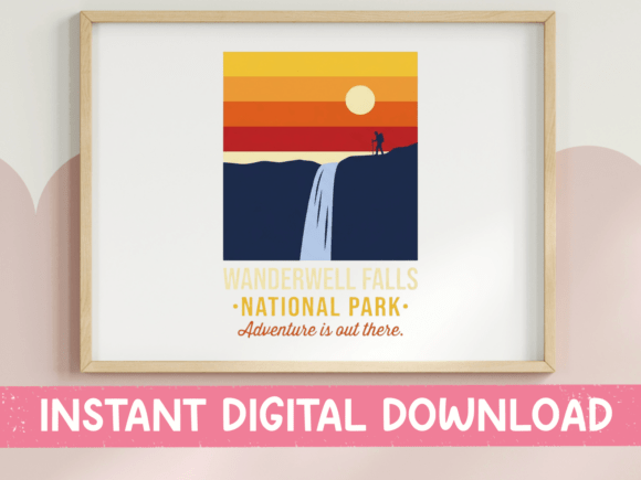 Wanderwell Falls National Park SVG: Graphics for T-Shirt Designs