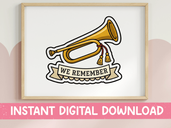 We Remember Military Bugle Tribute Graphics & T-Shirt Designs